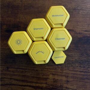 Cadence Golden-Colored Travel Toiletry Set